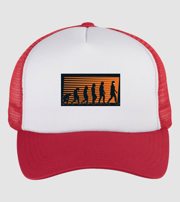 Evoluție Mască model alb/roșu pe tricou