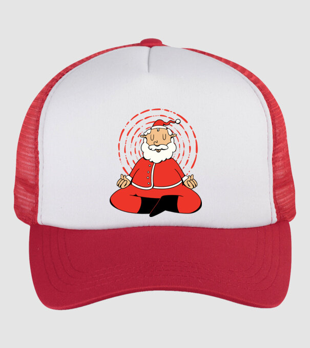 Moș Crăciun meditând model alb/roșu pe tricou