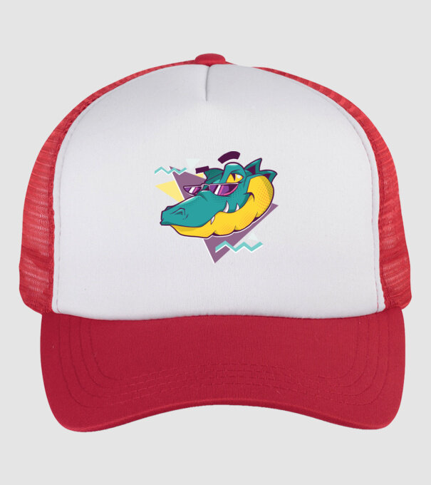 Aligator cool model alb/roșu pe tricou