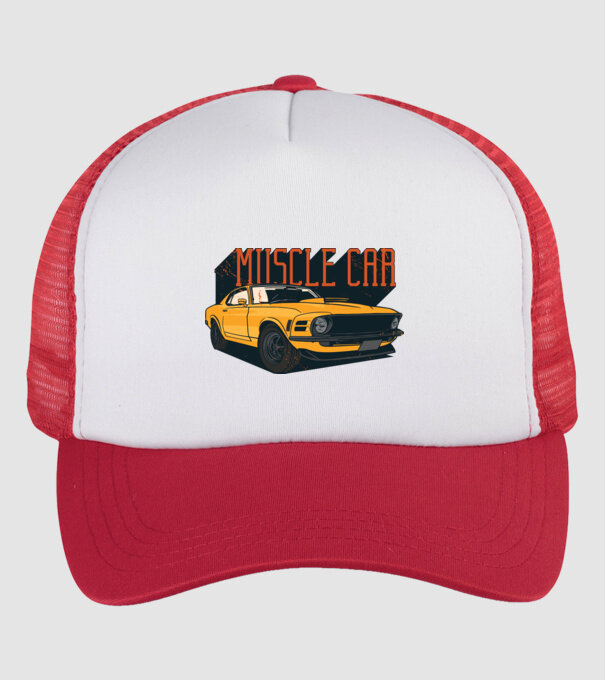 Mașină sport cool model alb/roșu pe tricou