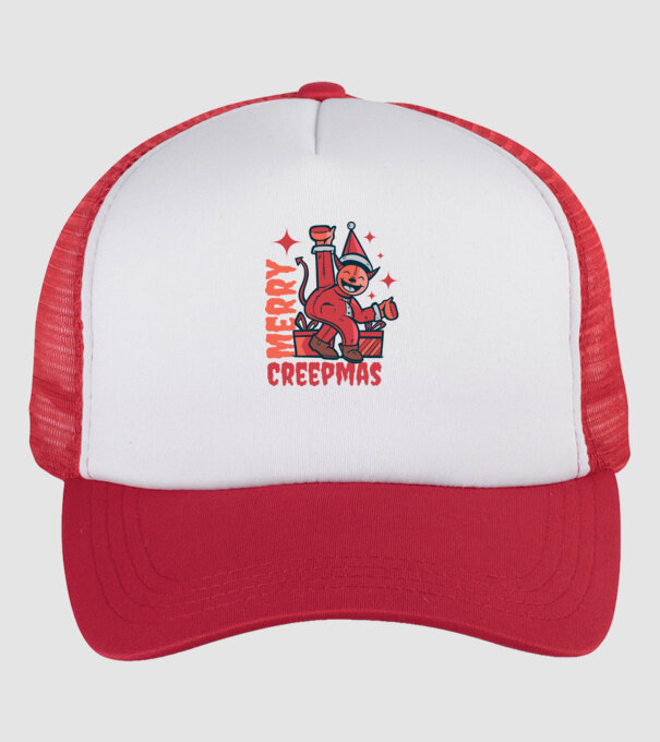 Merry Creepmas model alb/roșu pe tricou