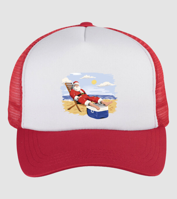 Moș Crăciun În vacanță model alb/roșu pe tricou