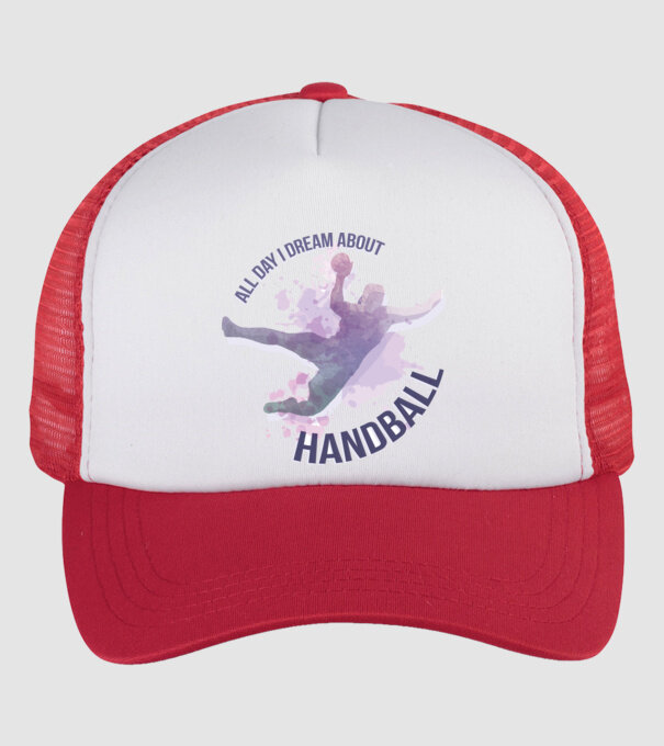 Visez la handbal în fiecare zi model alb/roșu pe tricou