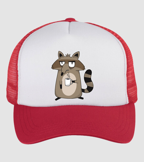 Raton cu cafea model alb/roșu pe tricou