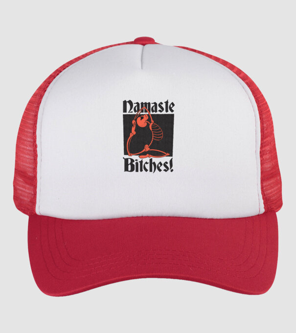 Namaste Bitches model alb/roșu pe tricou
