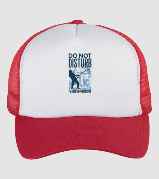 Nu mă deranja, sunt pe altă linie Pescar model alb/roșu pe tricou