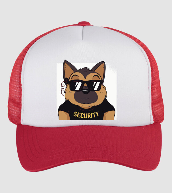 Ciobănesc german Security tricou amuzant cu Câine model alb/roșu pe tricou