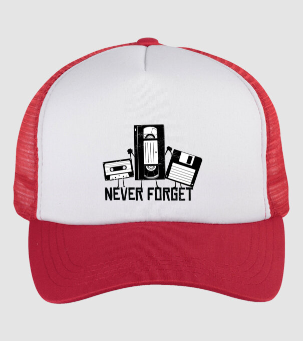 Never Forget model alb/roșu pe tricou