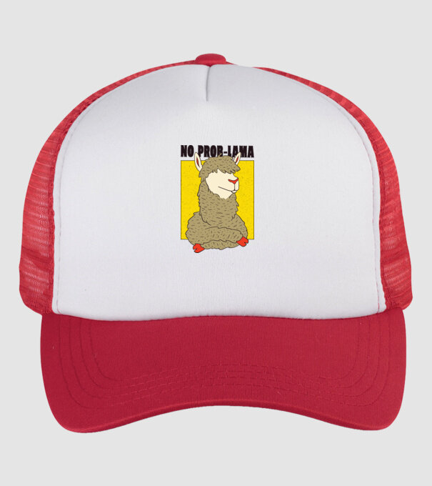 No Prob LLama - Lama model alb/roșu pe tricou