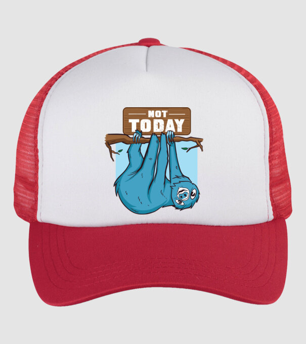 Not today Leneș model alb/roșu pe tricou