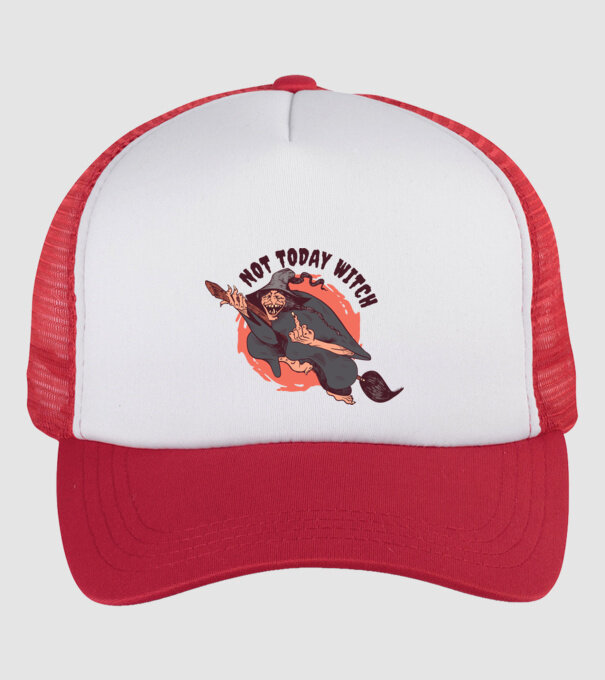 Not today witch model alb/roșu pe tricou
