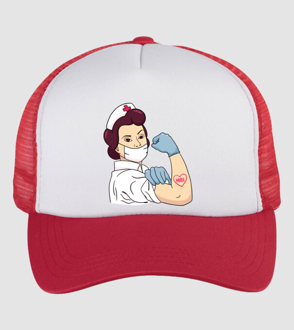 Soră Asistentă model alb/roșu pe tricou