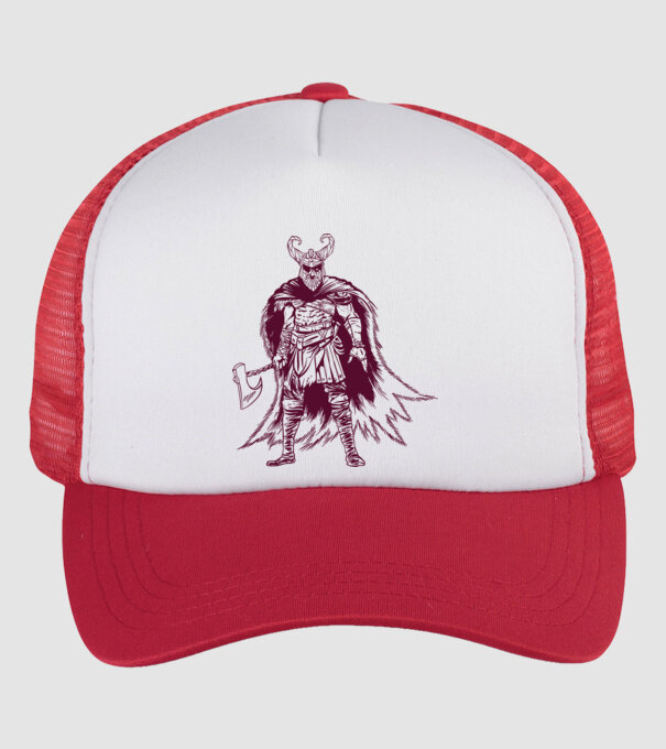 Războinic Odin Viking model alb/roșu pe tricou