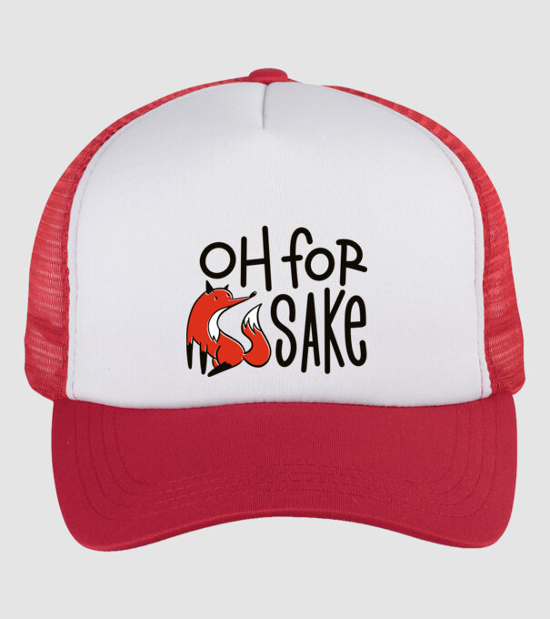 Oh for Fox Sake tricou cu vulpe model alb/roșu pe tricou