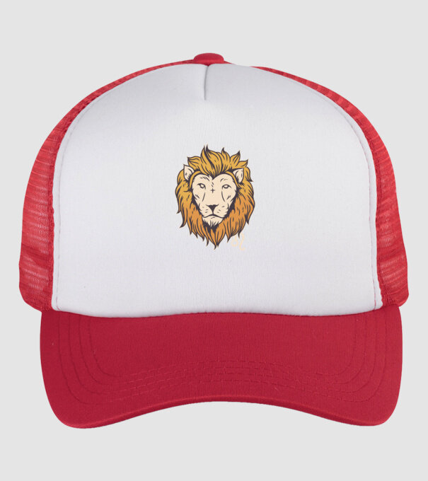 Lion head Horoscope model alb/roșu pe tricou