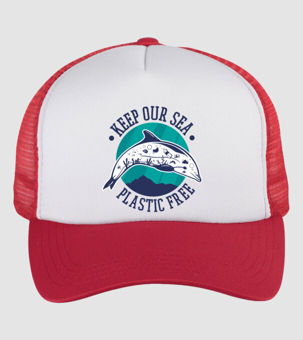 Să protejăm apele de plastic model alb/roșu pe tricou