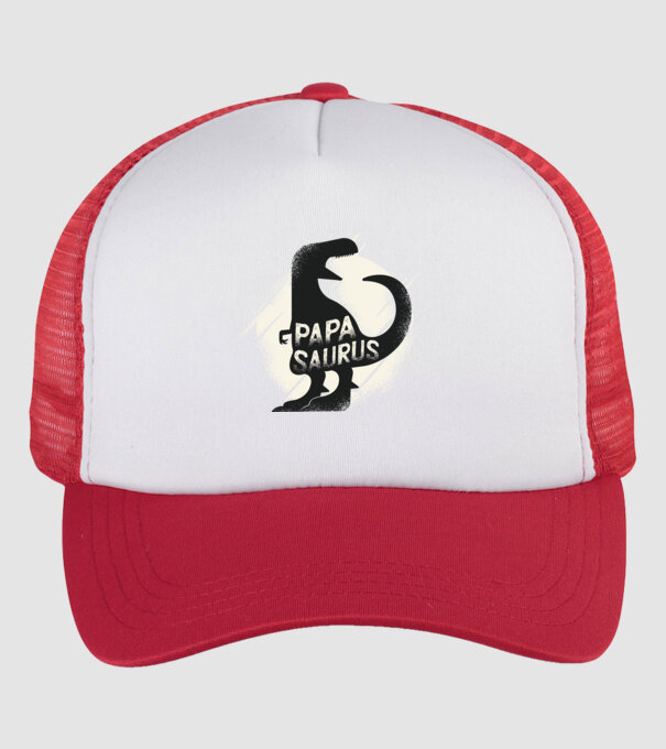 papasaurus model alb/roșu pe tricou
