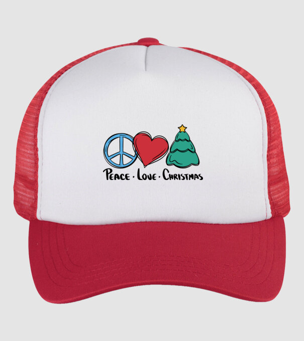 Peace Love Crăciun model alb/roșu pe tricou