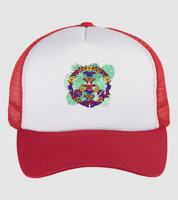 Peace tricou cu fluturi model alb/roșu pe tricou