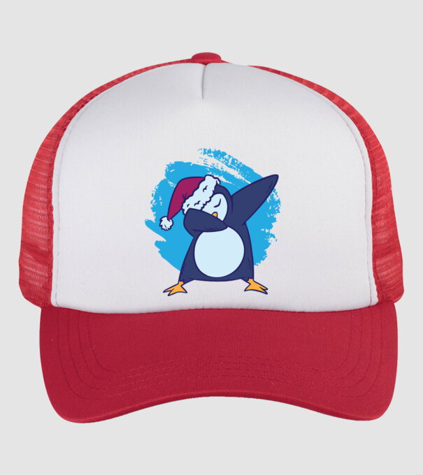 Pinguin DAB model alb/roșu pe tricou