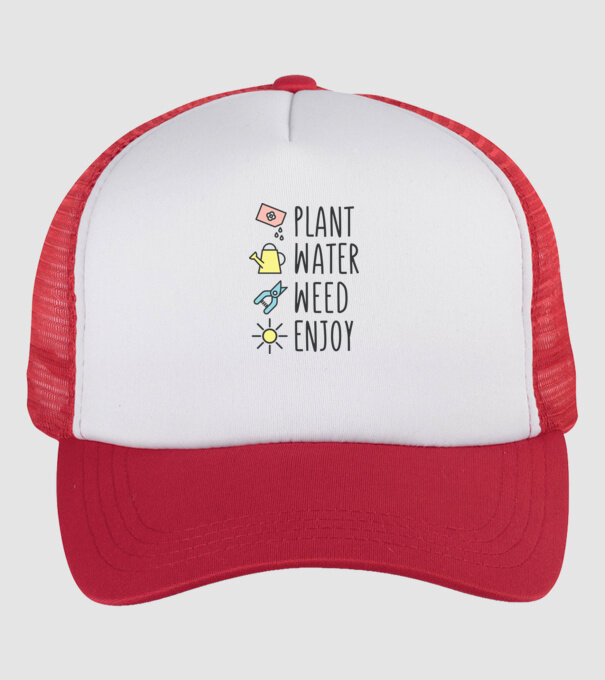 Plant Water Weed Enjoy model alb/roșu pe tricou