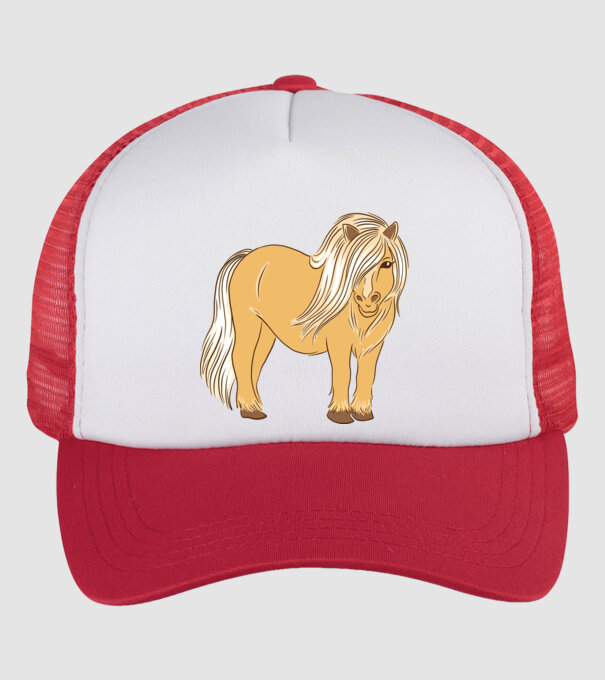 Ponei model alb/roșu pe tricou