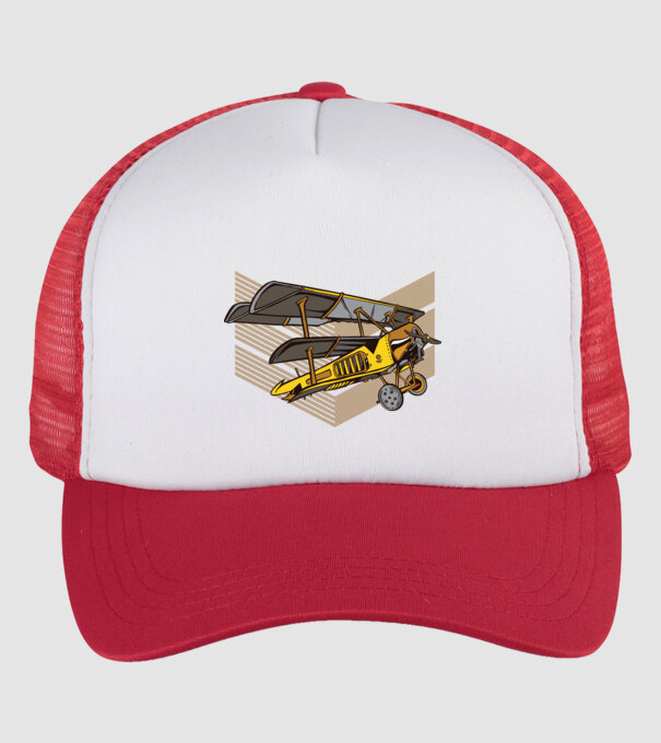 Avion cu elice model alb/roșu pe tricou