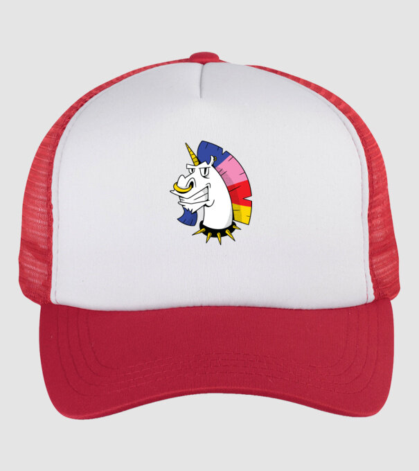 Punk unicorn model alb/roșu pe tricou