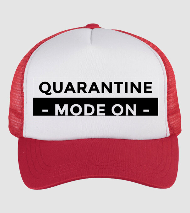 Quarantine mode on model alb/roșu pe tricou