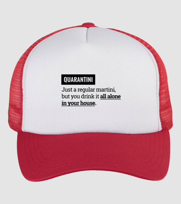 Quarantini - Martini model alb/roșu pe tricou