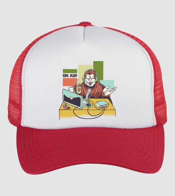 Yeti cu Radio model alb/roșu pe tricou