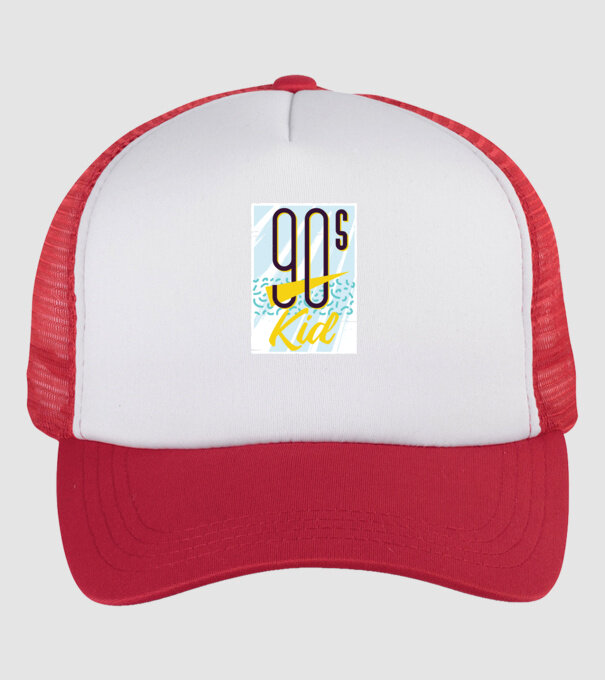 Retro 90s Kid model alb/roșu pe tricou