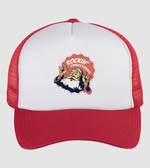 'Rockin'' Christmas Crăciun' model alb/roșu pe tricou