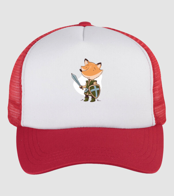 Vulpe Cavaler model alb/roșu pe tricou