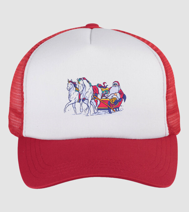 Santa Unicorn Moș Crăciun model alb/roșu pe tricou