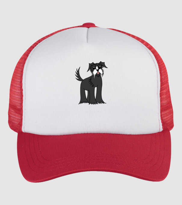Desen Schnauzer model alb/roșu pe tricou
