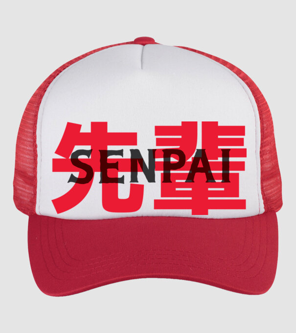 Senpai model alb/roșu pe tricou