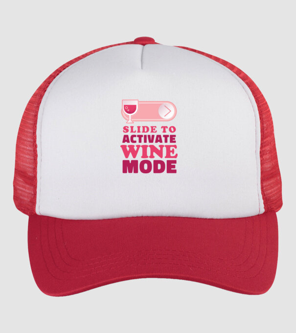 Slide To Activate Wine Mode model alb/roșu pe tricou