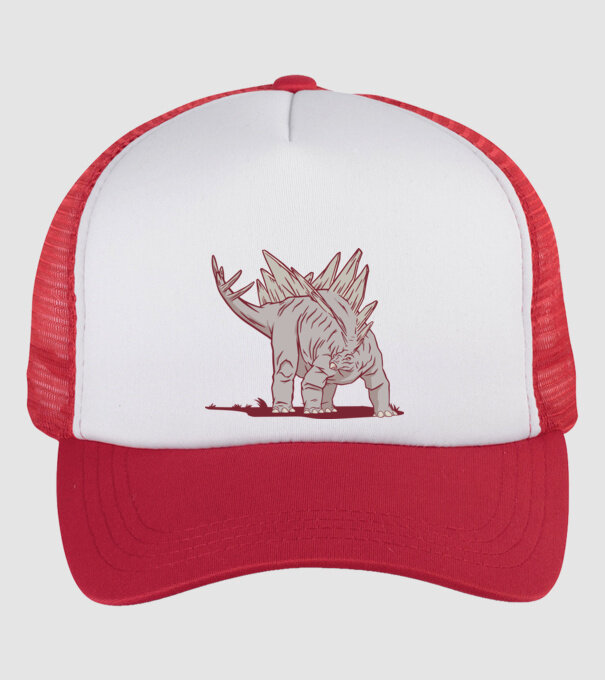 Stegosaurus dinozaur model alb/roșu pe tricou