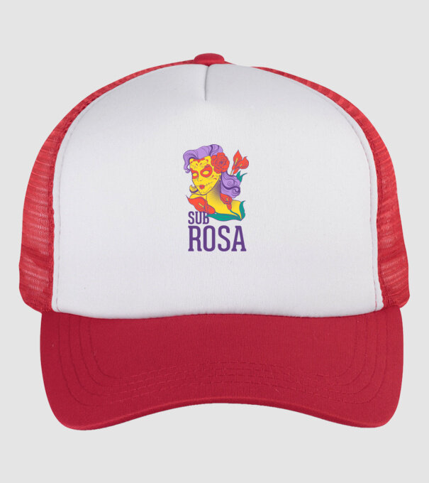 Sub Rosa model alb/roșu pe tricou