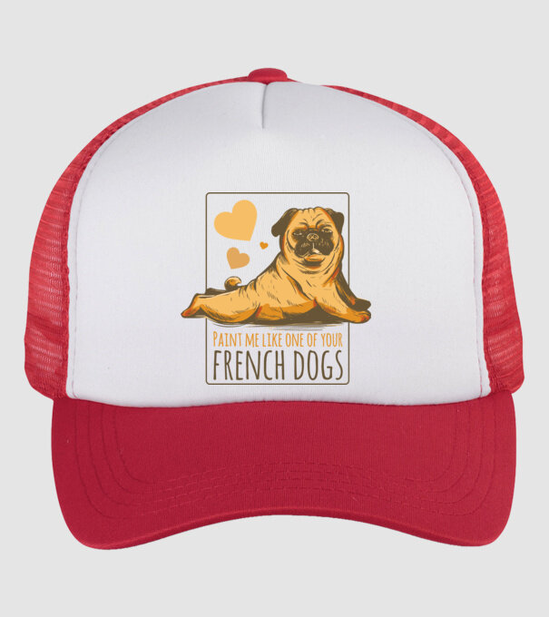 Mops sexy model alb/roșu pe tricou