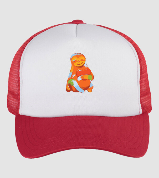 Leneș colorat model alb/roșu pe tricou