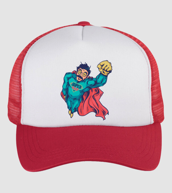 Super Tata model alb/roșu pe tricou