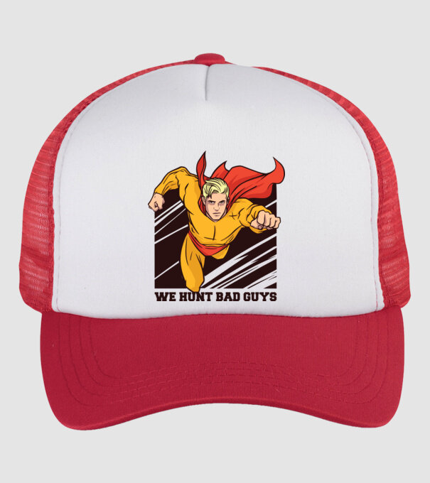 Supererou model alb/roșu pe tricou