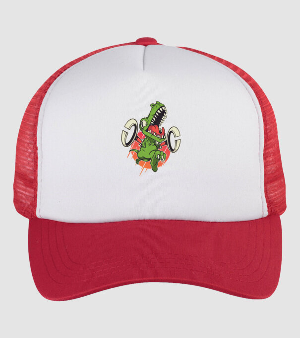 Dinozaur T-rex model alb/roșu pe tricou