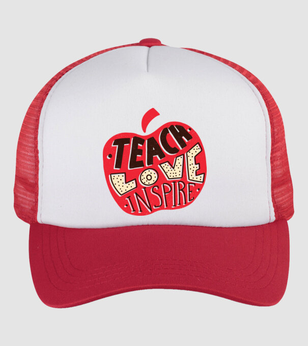 Teach Love Inspire pentru profesori model alb/roșu pe tricou