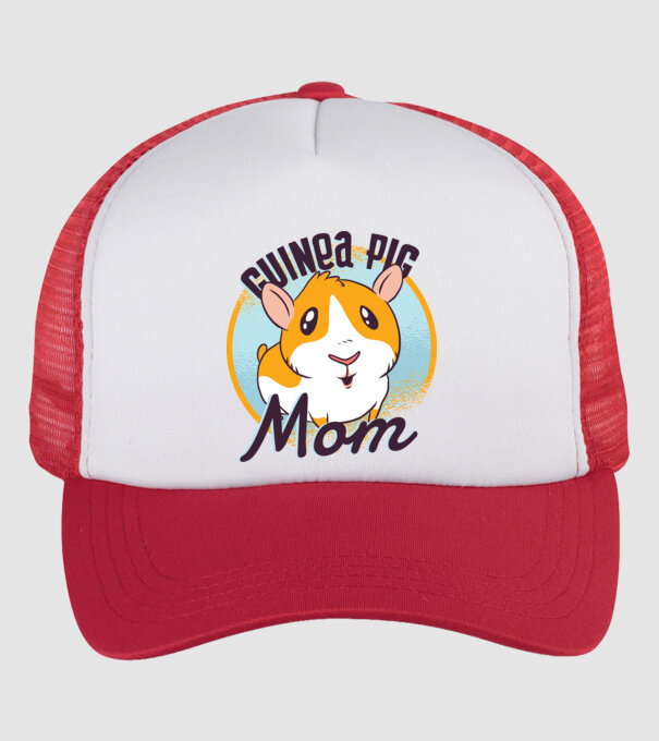 Mamă Porcușor de Guineea model alb/roșu pe tricou