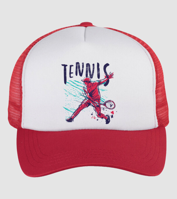 Tennis model alb/roșu pe tricou