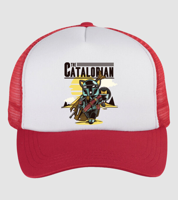 The Catalorian model alb/roșu pe tricou