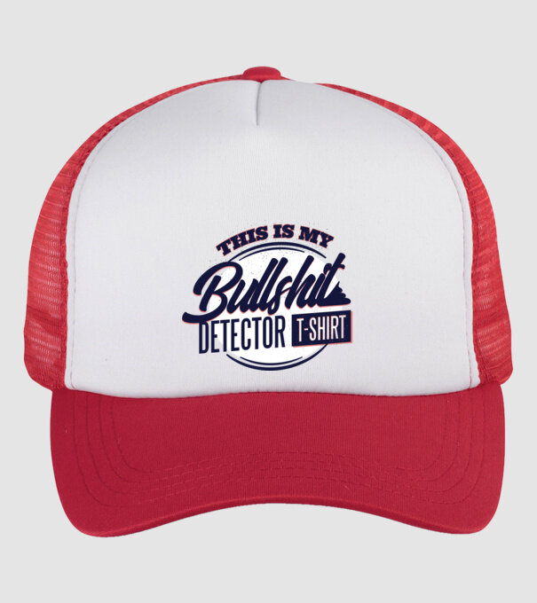 This is my Bullshit Detector T-shirt - tricoul detector de prostii model alb/roșu pe tricou